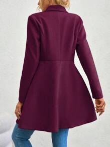 SHEIN Clasi Abrigo de mujer con frente doble botonadura y cuello de solapa grande
