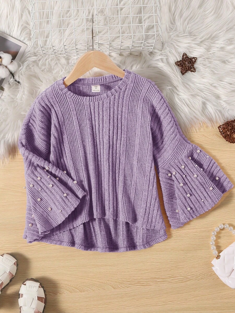 SHEIN 年轻女孩宽松休闲荷叶边圆领 T 恤