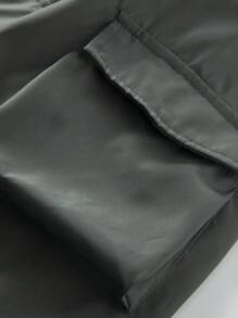Manfinity Homme Chaqueta De Bolsillo Con Solapa De Manga Larga De Color Sólido Para Hombre - Verde - Ver 4