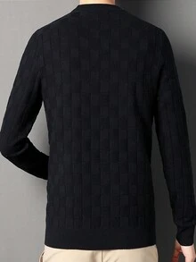 Men's Solid Color Sweater - Black - View 2