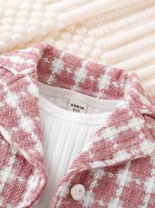 Baby Girls' Sweet And Elegant Three Piece Set Including Pea Or Beret Hat For Spring And Autumn - Pink - View 5