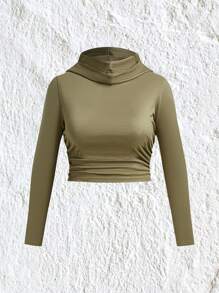 SHEIN MOOSTA 大碼女士連帽打摺t恤