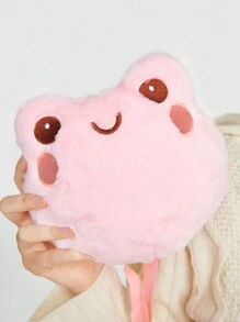 ROMWE Kawaii 粉色毛絨女式蝙蝠包,青蛙設計款 - 粉色 - 查看 1
