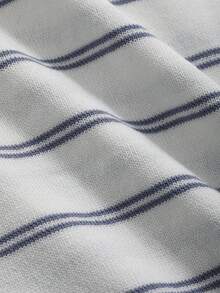 Dazy Star 女士短袖條紋針織上衣 - 藍白色 - 查看 8