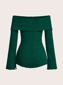 SHEIN EZwear 針織桃肩女裝t恤