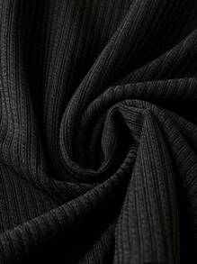 SHEIN LUNE Plus Size Women'S Lace Patchwork Raglan Sleeve Sweatshirt - Black - View 3