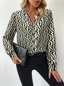 SHEIN Clasi Women's V-neck Casual Shirt