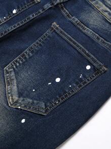 Manfinity Roughcore Men's Ripped Jeans - Dark Wash - View 5