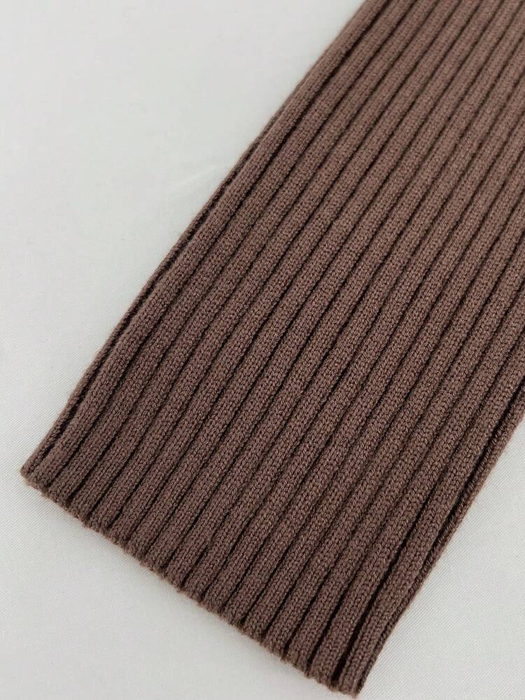 Women'S Slim Fit Knit Drop Shoulder Sweater Dress With Hollow Out Front And Ribbed Detail Fall Cloth For Women