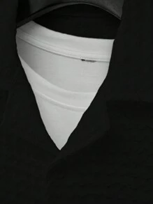 Manfinity Homme Camisa Con Cuello De Traje De Color Sólido Para Hombre - Negro - Ver 4