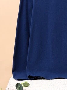 SHEIN 男大童合體休閒翻領t卹格紋長褲家居服 - 藏蓝色 - 查看 7