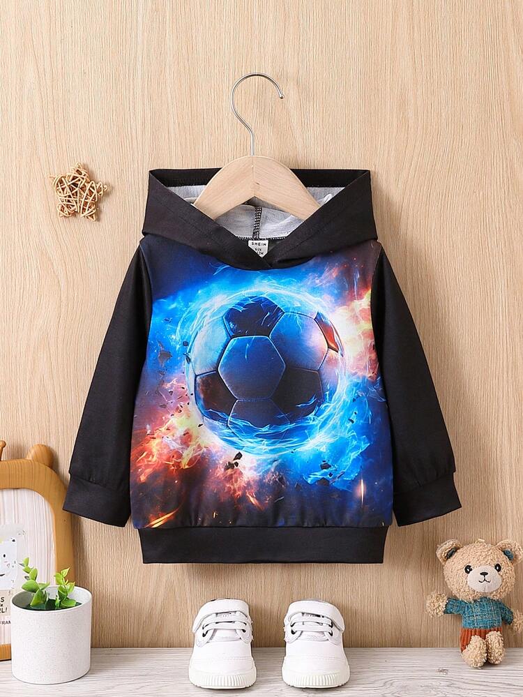 Baby Boys' Autumn Fun Printed Casual Streetwear Cool Sports Sweatshirt