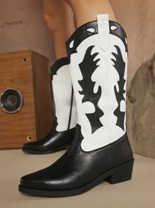 SHUZIA Fashionable  Western-Style Women's Boots, Cowboy Boots For Women - Black - View 5