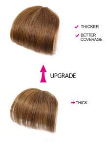 French Bangs Bigger Size Human Hair Air Bangs Brown Color Bangs Clip In Hair Extensions Beginner Friendly - S4 - View 5