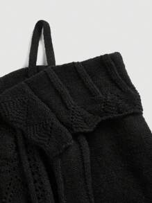 SHEIN MOD 黑色露肩毛衣 - 黑色 - 查看 4