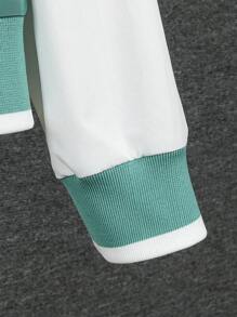 Teenagers' Long Sleeve Snap Button Jacket With Star Pattern - Olive Green - View 6