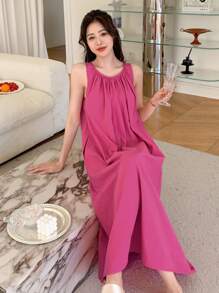 DAZY 女士無袖家居服裝 - 粉色 - 查看 3