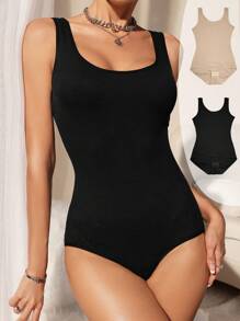 Wedaily Bodysuit Wanita Korset Backless Plain - MultiWarna - View 2