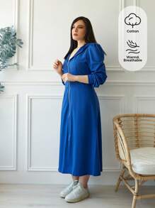 Mulvari 拉鏈開襟連帽洋裝 - 藍色 - 查看 1