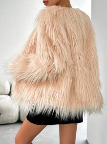 SHEIN Privé 時尚純色開襟外套 - 彩色 - 查看 6