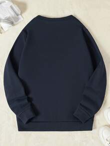 RueChic Men's Fleece Lined Crewneck Sweatshirt With Color Blocking Design - Multicolor - View 2