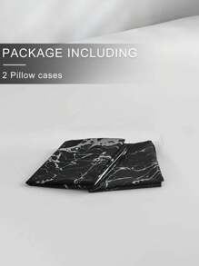 1對大理石圖案枕套不附帶枕芯 - 黑色 - 查看 5