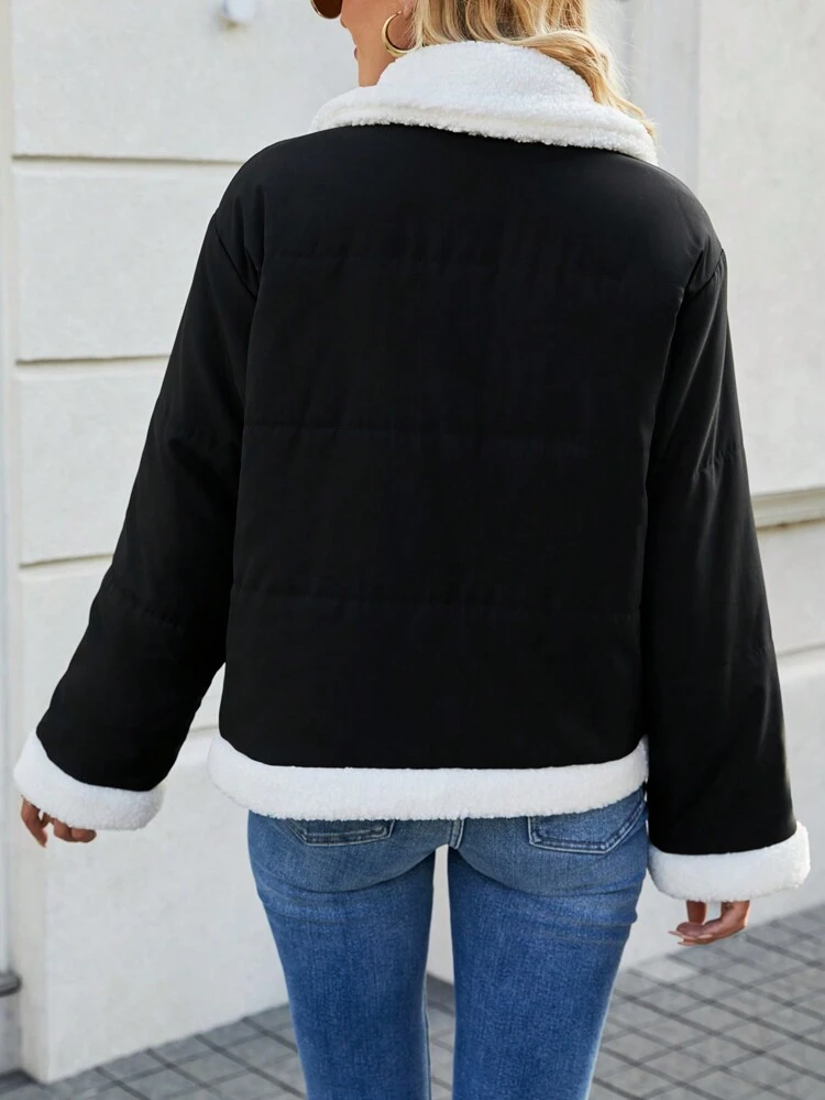 Women'S Patchwork Padded Padded Coat Clothes Winter Fall Cloth For Women