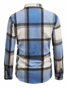 男士格紋長袖襯衫