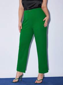 BizChic Kích thước lớn Màu xanh lá Thẳng Quần - màu xanh lá - Xem 5