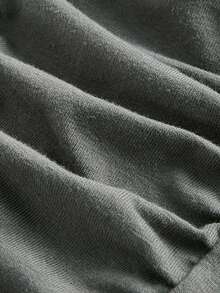 SHEIN MOD 女裝褶皺,扭結,空心背心上衣 - 深灰色 - 查看 3