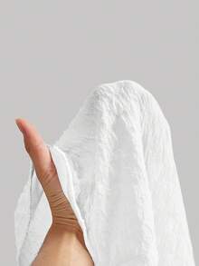 SHEIN MOD Mesh Contrast Love Pattern Faux Pearl & Stud Embellished Blouse - White - View 5