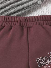 2入組寶寶女嬰字母印花套裝衣服,包含長袖衛衣和貨物褲 - 彩色 - 查看 6