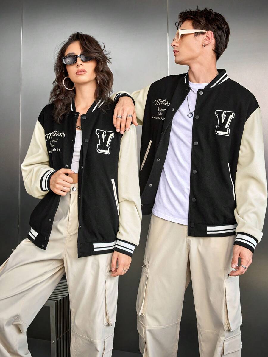 SWAVVY 1 Set Woven Casual Oversized Jacket And Cargo Pants Two Pieces - Khaki - View 1