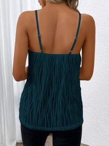 SHEIN Clasi Textured Fabric Camisole Top For Summer - Blue - View 2