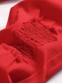 Tween Boys' Casual Solid Color Ripped Denim Jeans