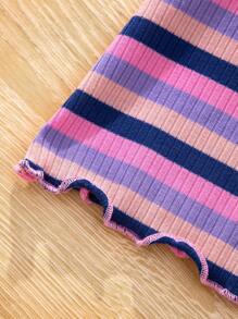 3 件/套 Tween 女孩日常甜美酷感針織短袖 T 卹 - 彩色 - 查看 4