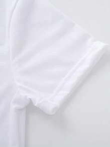 SHEIN Franclia 大尺碼女士向日葵印花短袖t恤 - 白色 - 查看 4