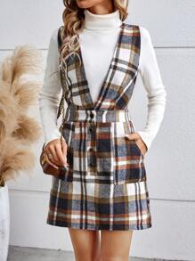 SHEIN Frenchy Của phụ nữ Kẻ sọc Đầm Với Đường chéo Túi - Nhiều màu - Xem 1