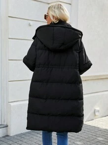 SHEIN LUNE Abrigo con capucha y relleno para el invierno