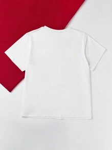 SHEIN Unity Plus Size Christmas Pattern T-shirt - White - View 2