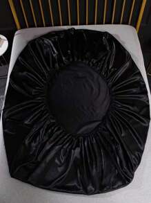 素色緞面床笠套裝不附帶墊芯 - 黑色 - 查看 5