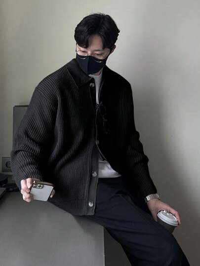 DAZY 男士纽扣领开衫夹克 秋冬