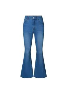 Quần Jeans Ống Loe Thời Trang Đường Phố Cho Các Cô Gái Tuổi Teen Có Độ Đàn Hồi - Rửa trung bình - Xem 1