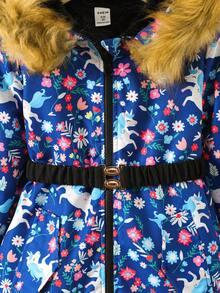 SHEIN 幼兒女童拼接雙面外套連腰帶 - 彩色 - 查看 6