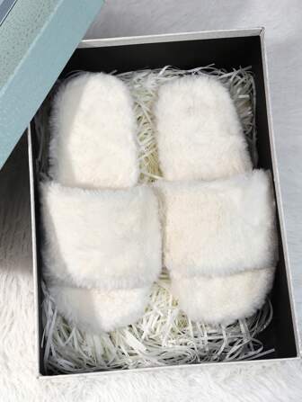 Damtofflor med plysch och bekväm design, inomhustofflor med dämpad golvkomfort, roliga höst- och vintertofflor med julmotiv, mjuk botten, superlätta och fluffiga damtofflor, pälsiga skor