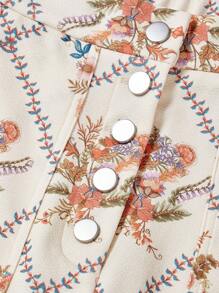 SHEIN MOD 女士花卉印花褲子 - 彩色 - 查看 4