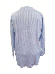 Blusa Suelta A Rayas Para Mujeres De Talla Grande