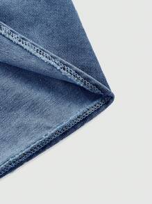 SHEIN MOD Button Front Tube Denim Top