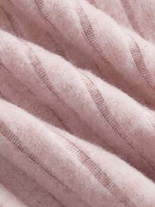 SHEIN MOD Women's Ribbed Bell Sleeves 2 In 1 Bell Sleeve T-Shirt - Dusty Pink - View 3