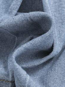 SHEIN Baby Girls' Elastic Waist Denim Skirt With Pleats